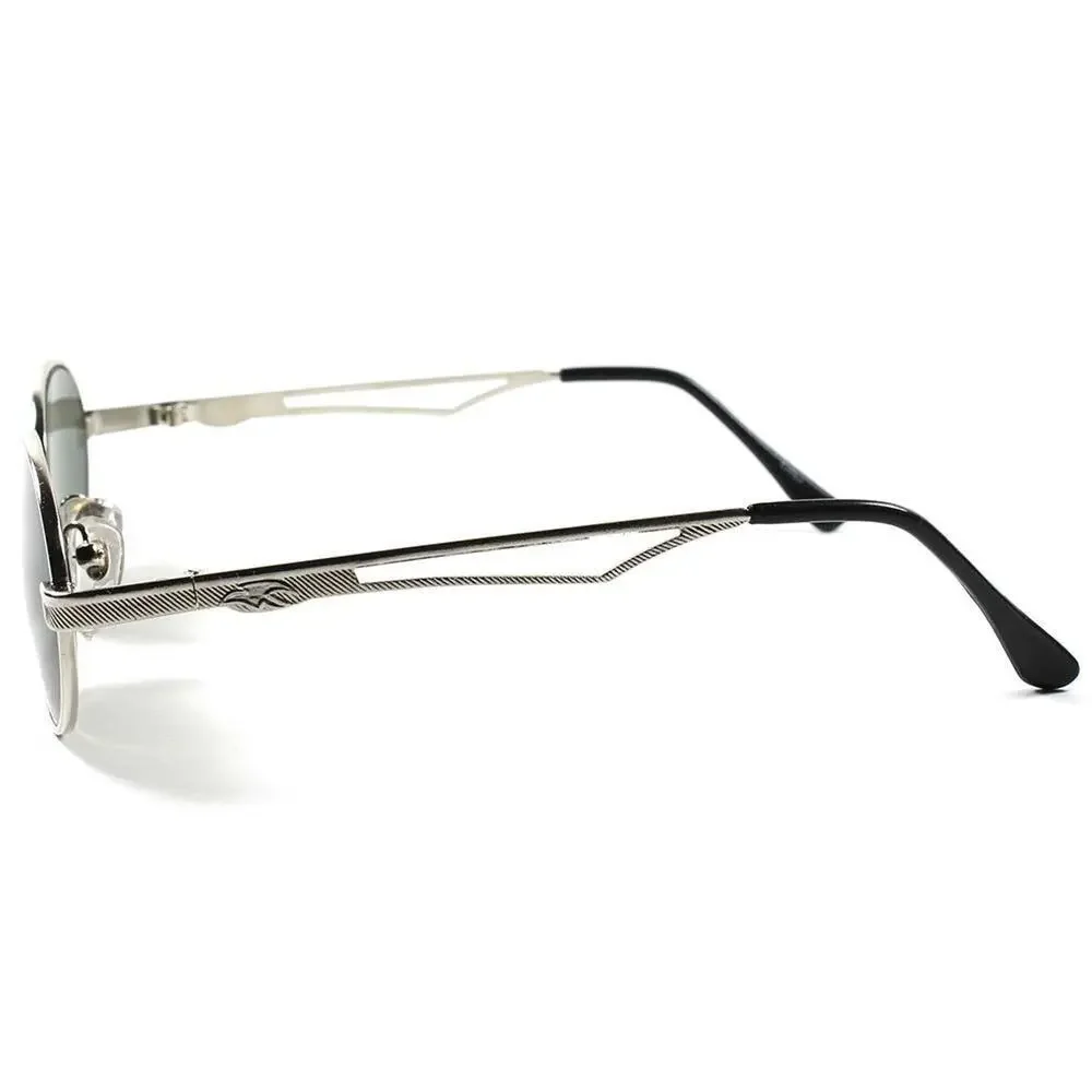 Silver Vintage Retro Fashion Old School Mens Womens Oval Round Sunglasses